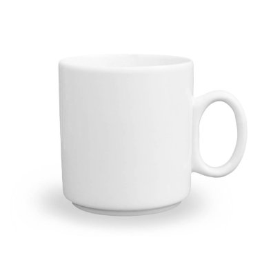 Beyaz arkaplanda izole edilmiş beyaz kupa