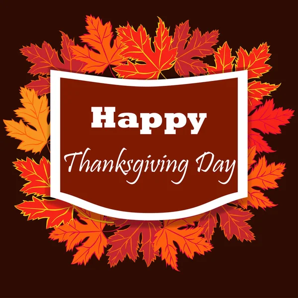 Mutlu Şükran Günü tebrik kartı tasarım öğesi ile akçaağaç yaprakları
