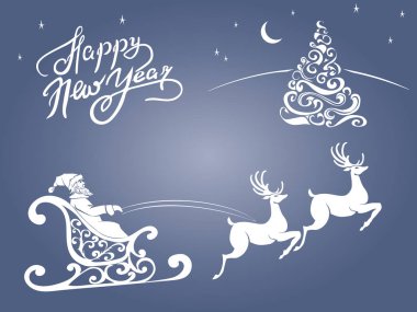 geyik neşeli Noel poster şablonu