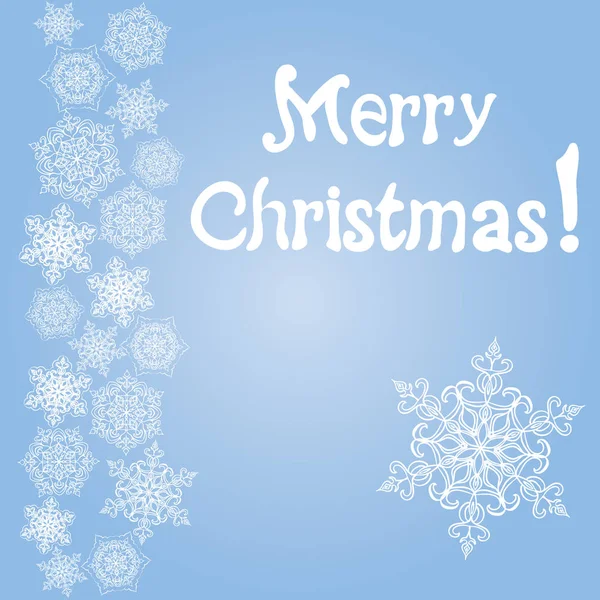 快乐圣诞卡片和雪花装饰 — 图库矢量图片