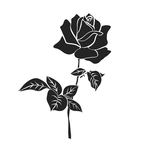 Silhouette of rose — Stock Vector