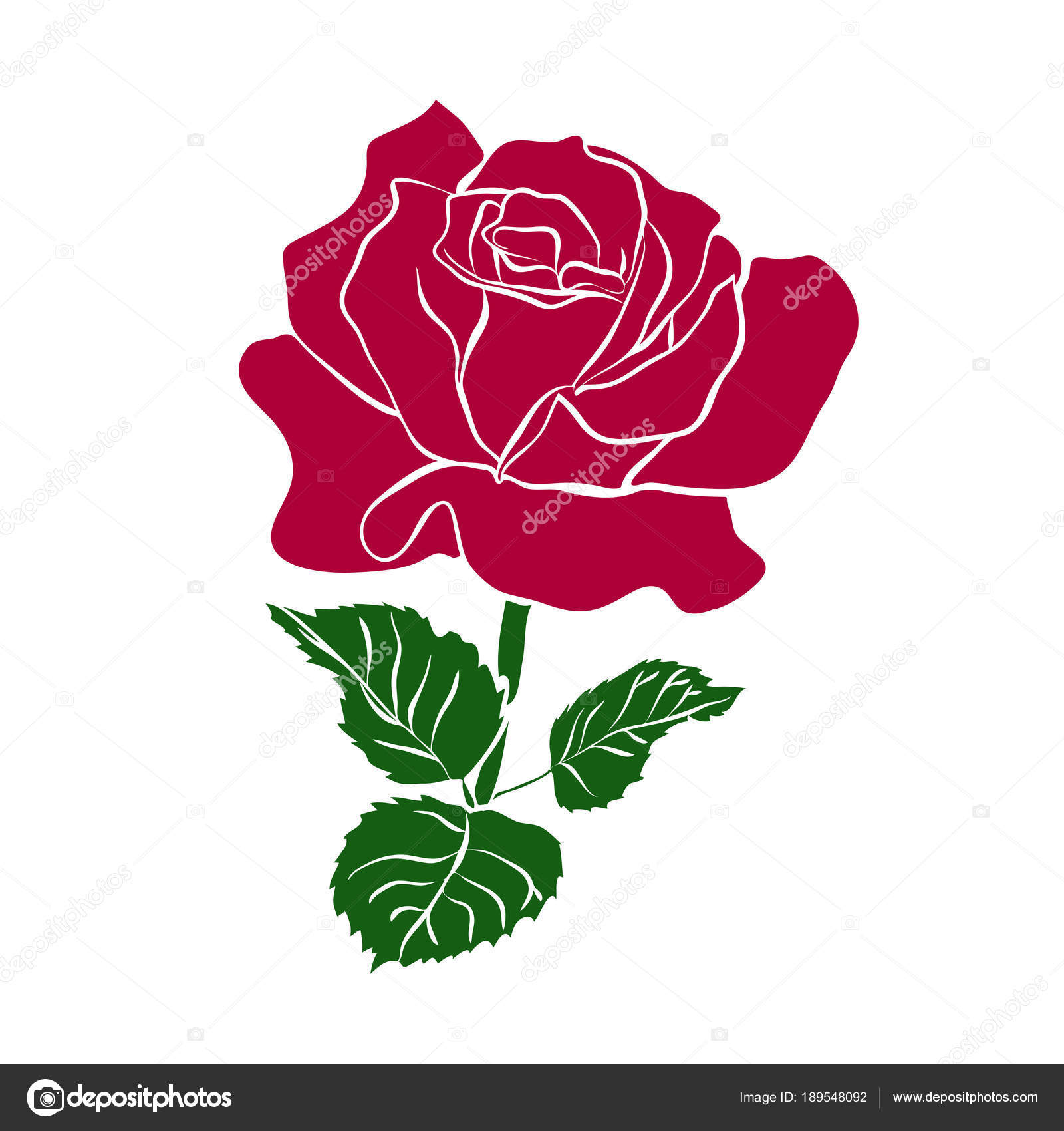 Download silhouette of red rose — Stock Vector © Likka #189548092