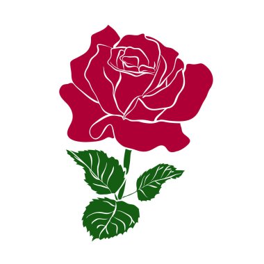 kırmızı gül silüeti