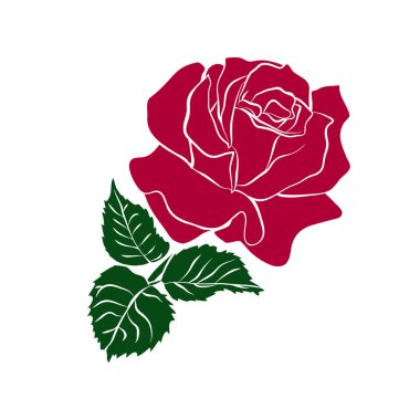 kırmızı gül silüeti