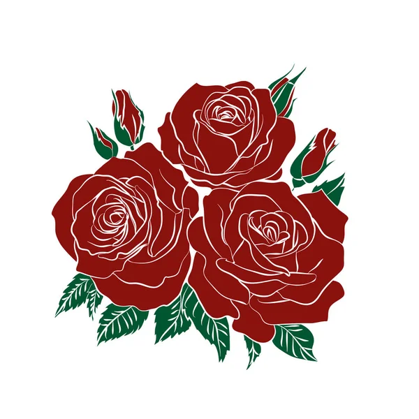 Силуэт розы — стоковый вектор