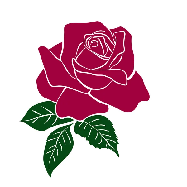 Σιλουέτα του κόκκινο τριαντάφυλλο — Διανυσματικό Αρχείο