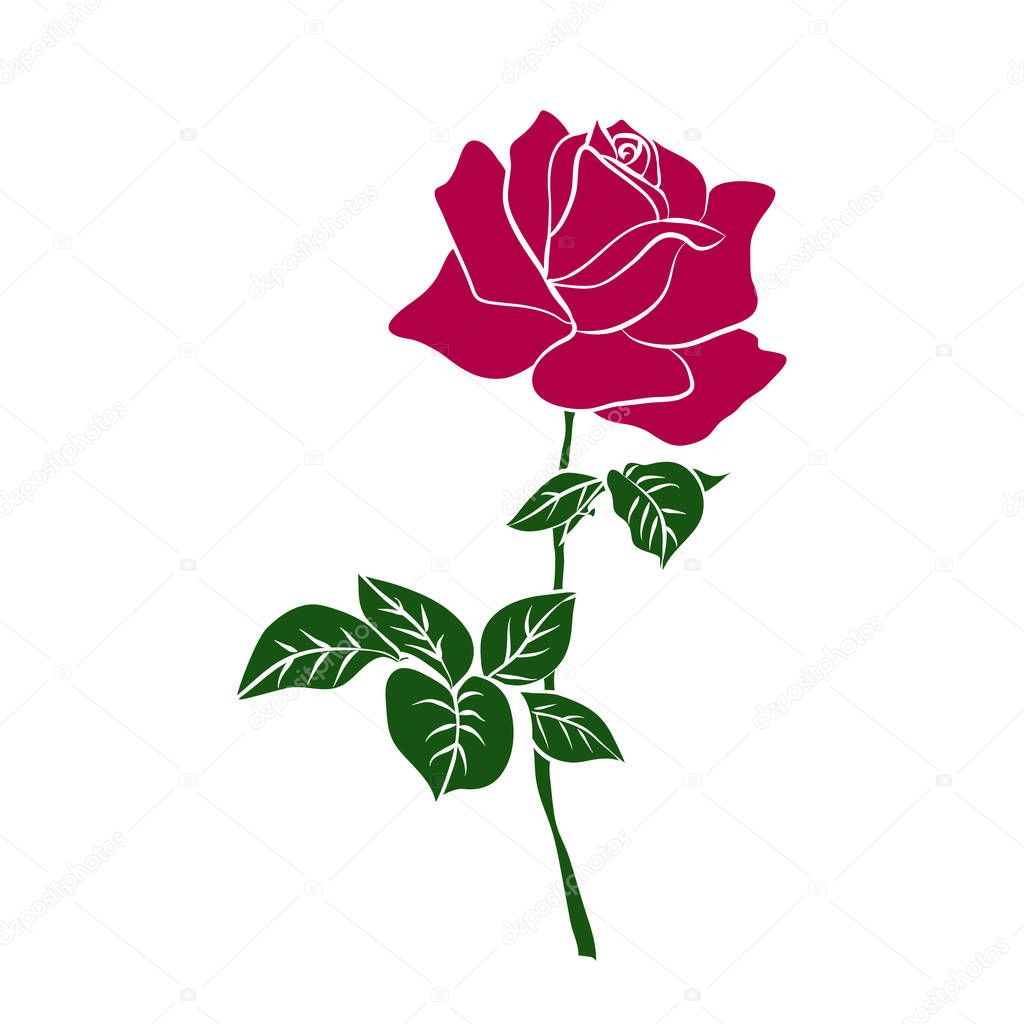 Download Silhouette of red rose — Stock Vector © Likka #189547062