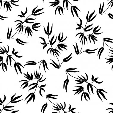 Bambu yaprak arka plan. Yaprakları ile çiçek sorunsuz doku.