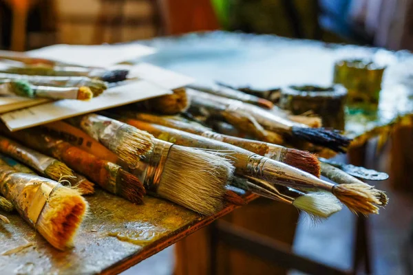 Interior in the artist's studio — Stock Photo, Image