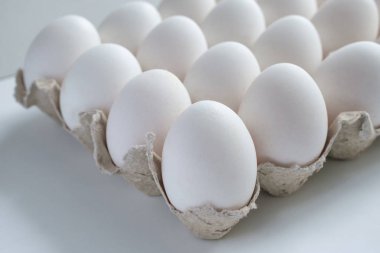 Beyaz beyaz arka plan üzerinde yumurta. Minimalizm desen, konsept tasarımı.