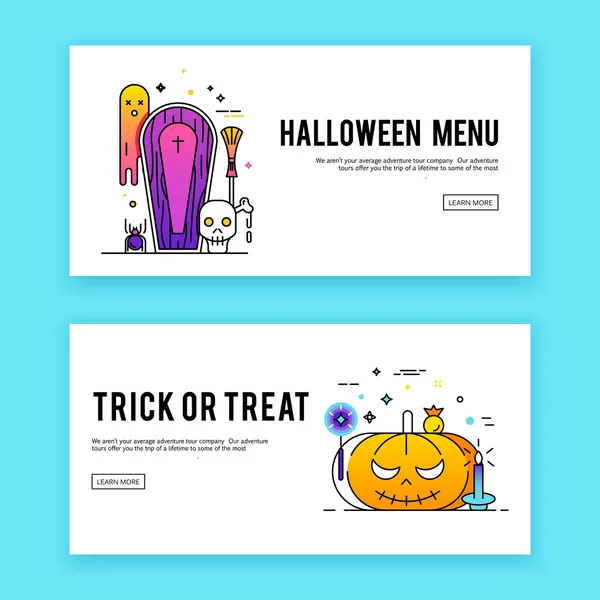 Happy Halloween banners set — Stock vektor