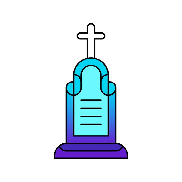 Grafsteen bekleed pictogram — Stockvector