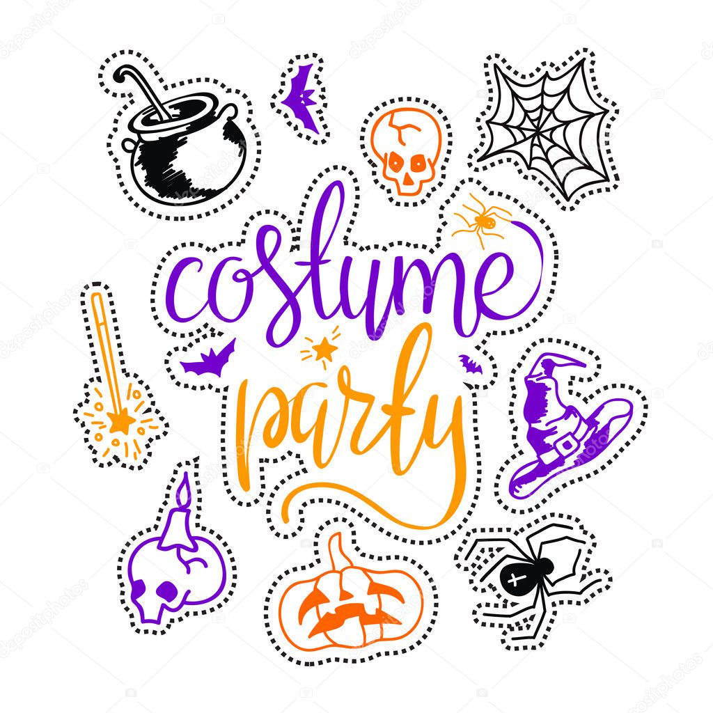 Costume party lettering background — Stock Vector © vextok 126584826