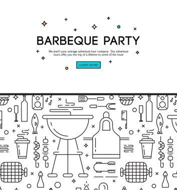 Barbekü partisi illüstrasyon