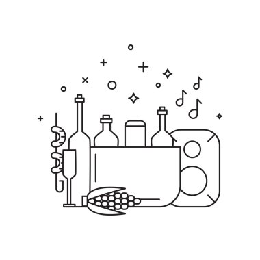 Barbekü partisi Icons set