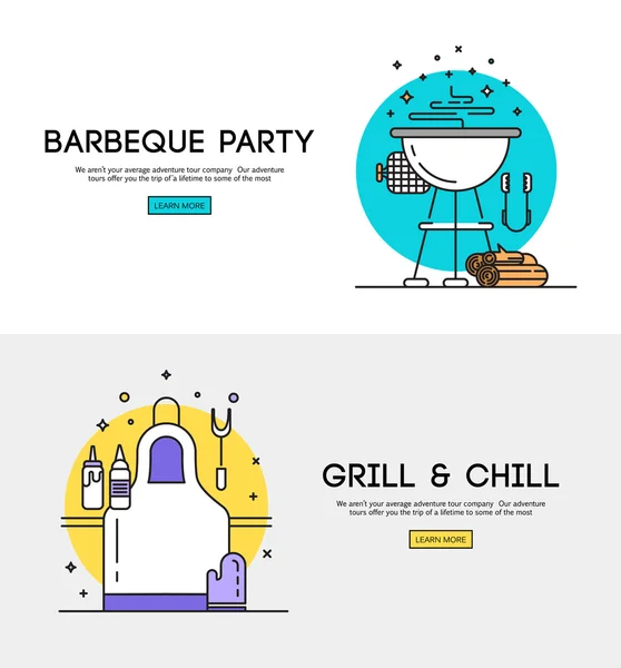 Grill party illusztráció — Stock Vector