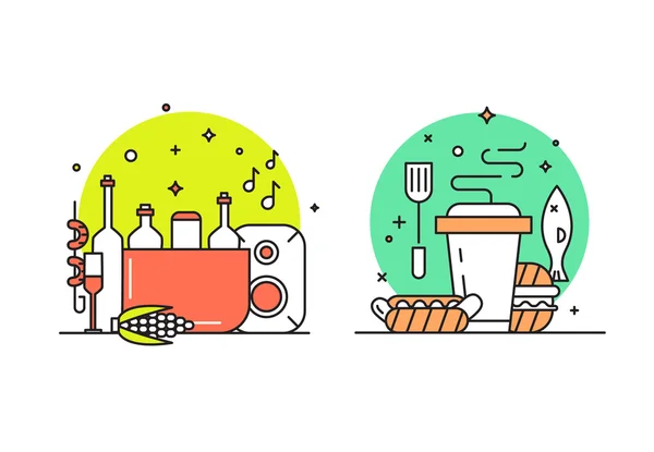 Illustration de fête barbecue — Image vectorielle