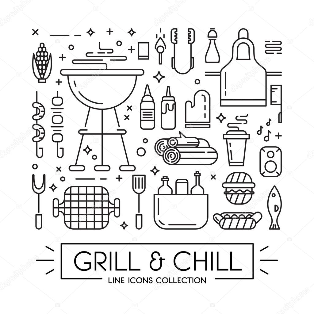 Barbeque party illustration