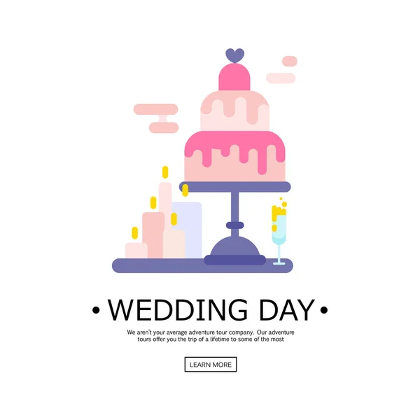 Illustration de mariage pour invitation — Image vectorielle