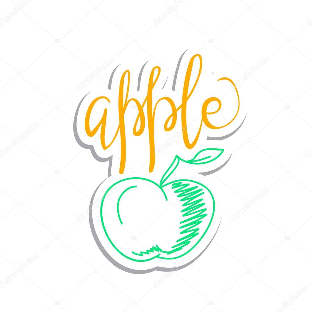 Apple Sticker Design Stock Vector C Vextok 129769464