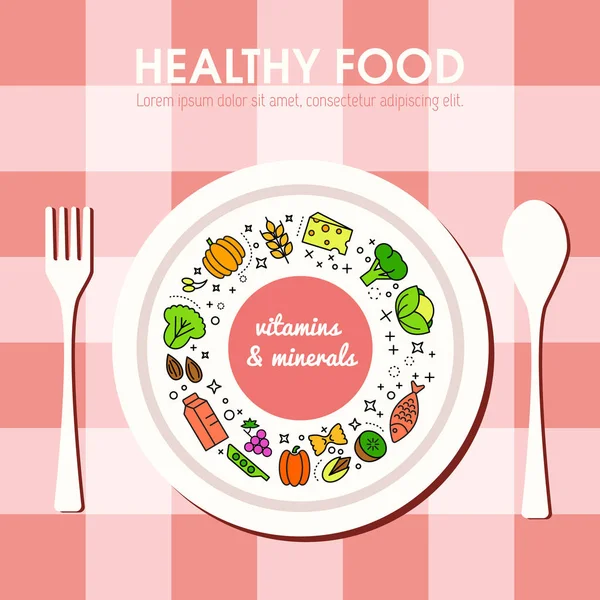 健康食品图标 — 图库矢量图片