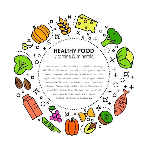 Ícone de alimentos Healty — Vetor de Stock