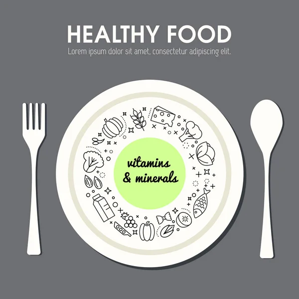 Значок здорового питания — стоковый вектор