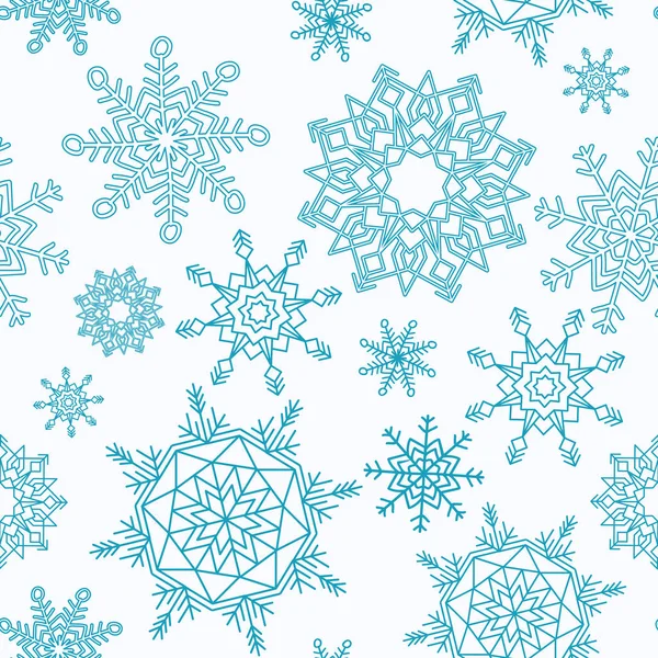 Modèle sans couture avec flocons de neige — Image vectorielle