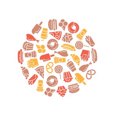 Bir grup fast food ikonu