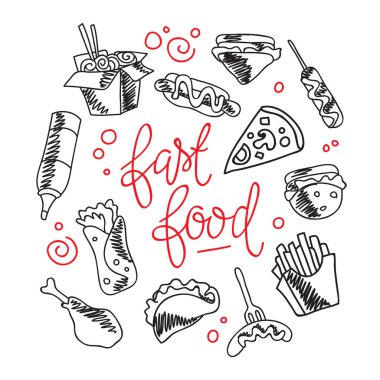 Bir grup fast food ikonu