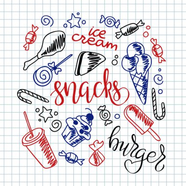 Bir grup fast food ikonu