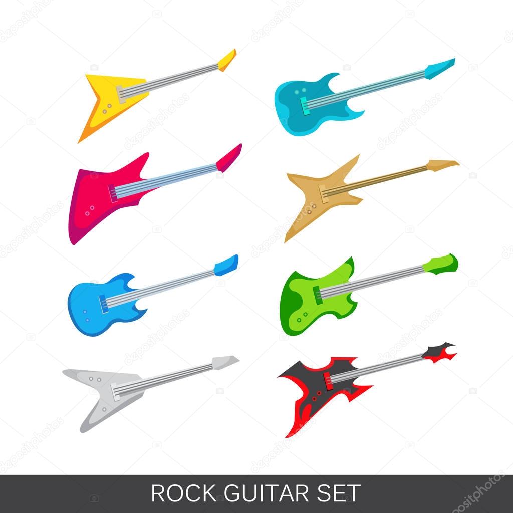 electric and acoustic guitars icons