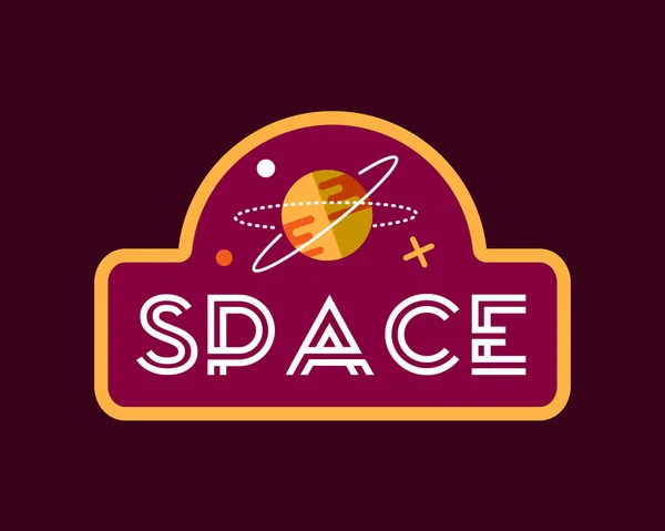 Space emblem in vintage style — Stock Vector