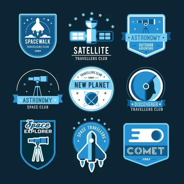 Set of space badges — Stock Vector