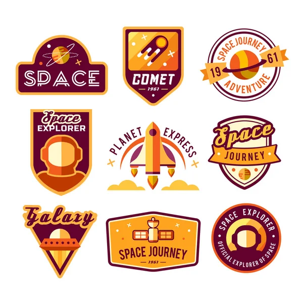 Set of space badges — Stock Vector