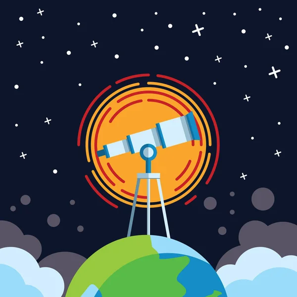 Emblema de espacio en estilo vintage — Vector de stock