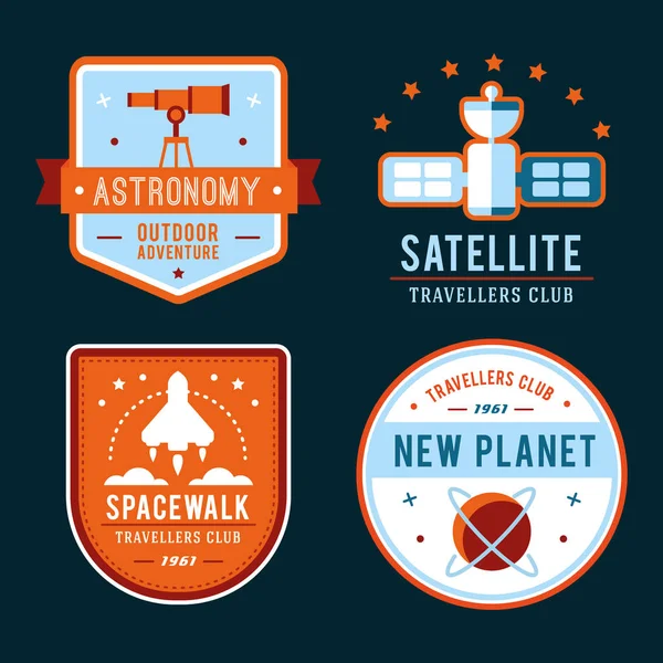 Set of space badges — Stock Vector