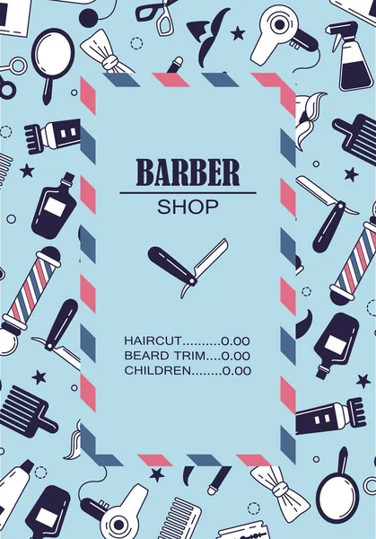 Ícones para barbearia —  Vetores de Stock