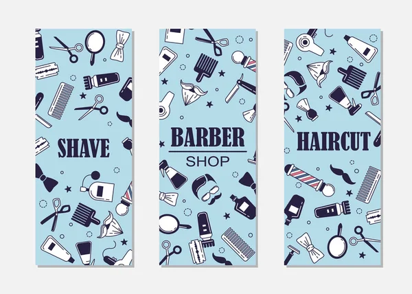 Modelli di banner per barbiere — Vettoriale Stock