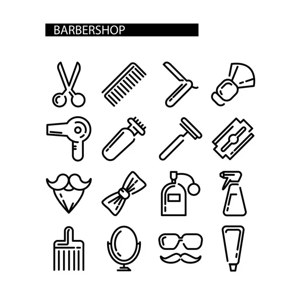 Ícones para barbearia —  Vetores de Stock