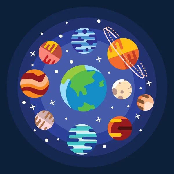 Emblema de espacio en estilo vintage — Vector de stock