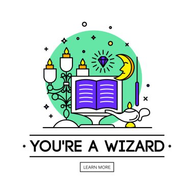 Sihirli illüstrasyon. sihirli ışıklar ışıltı