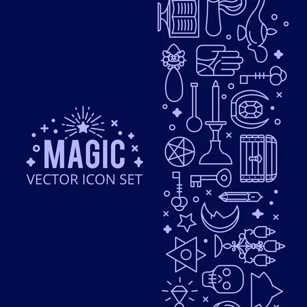 Ilustración de iconos mágicos — Vector de stock