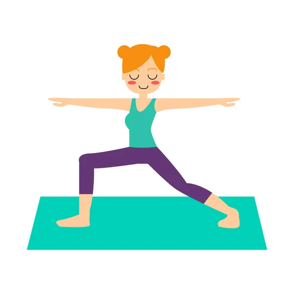 Mujer practicando yoga. — Vector de stock