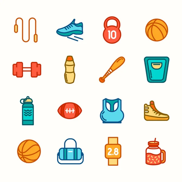 Спортивные иконы. Концепция спорта, фон . — стоковый вектор