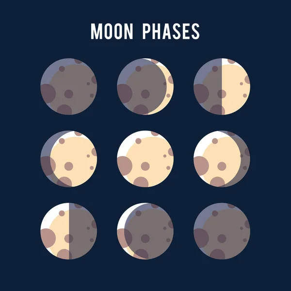 Phases of moon light — Stock Vector