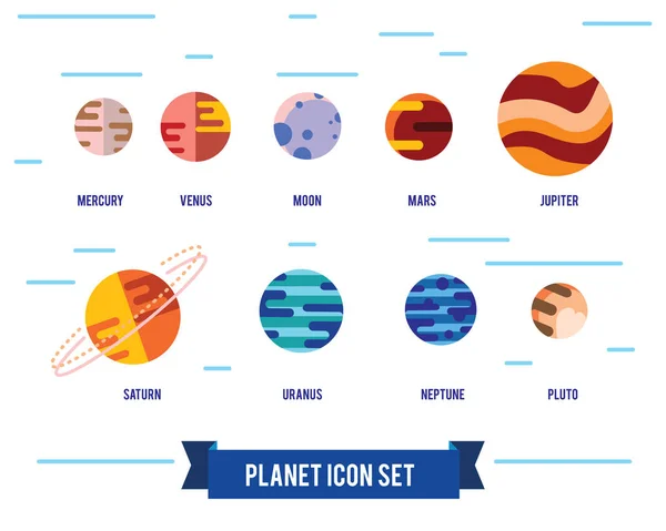 Planeten van het zonnestelsel — Stockvector