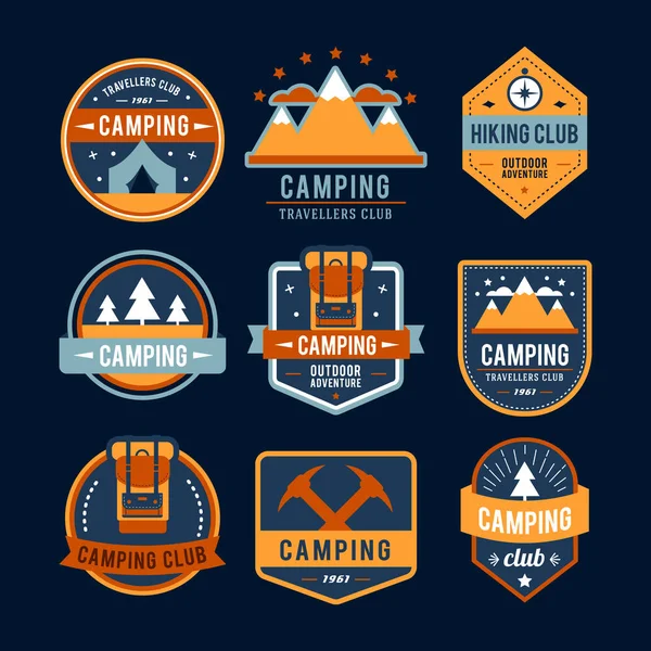 Set of camping emblems — Stock Vector