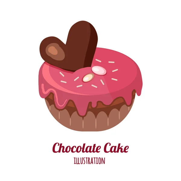 Stück Schokoladenkuchen Vektor Illustration — Stockvektor