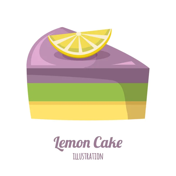 Zitronenkuchen Vektor Illustration — Stockvektor